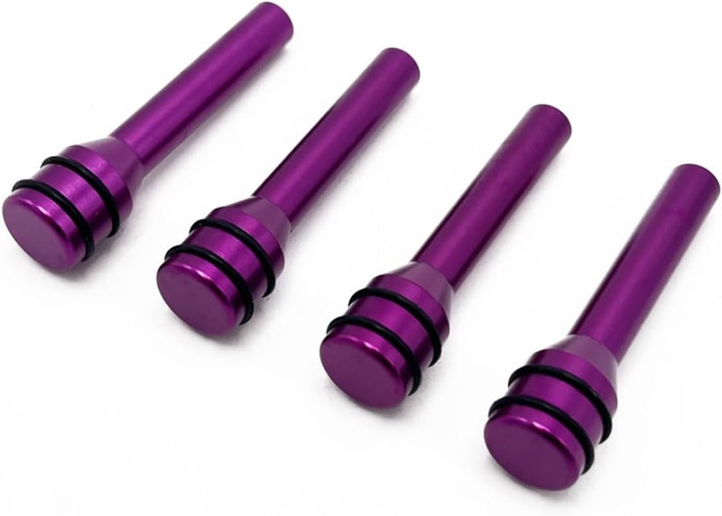 ZIMISI 4PCS Car Door Lock Knobs, 1.93" x 0.47" Safety Door Lock Cover, Aluminum Alloy Car Inner Door Pull Pins Replacement, Door Lift Bolt Decorative Accessory for Cars, SUVs, Trucks (Purple) - Image 1